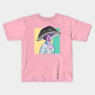 Victorian Mushroom Girl Kids T-Shirt